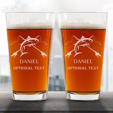 Personalized Fishing Pint Glass
